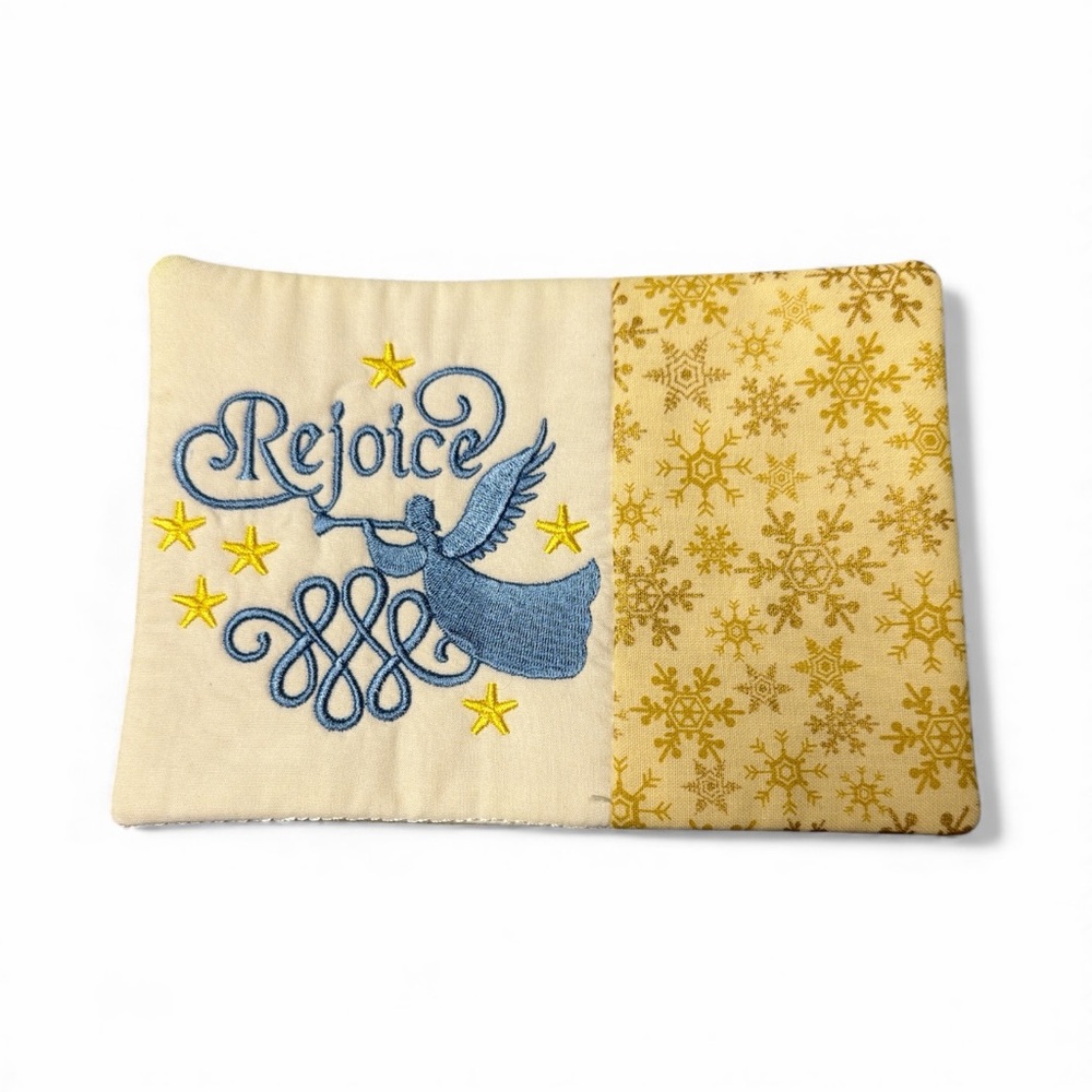 Hand Crafted Mug Rug Coaster Embroidered Cotton Fabric Padded Absorbs Liquid - Picture 5 of 7